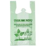 Biodegradable Green T Shirt Shopping Bags HDPE Material With 1 / 6 Size