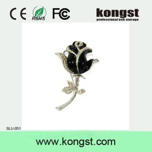 Quality 2GB/4GB necklace black rose jewel necklace usb flash drive,metal usb pendrive 2.0 wholesale