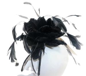 Quality Handcrafted Dyed Ostrich Feather Flower Mount with Headband wholesale