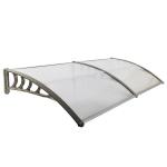Waterproof Outdoor Polycarbonate Awning Silver Bracket Strong Impact Resistance