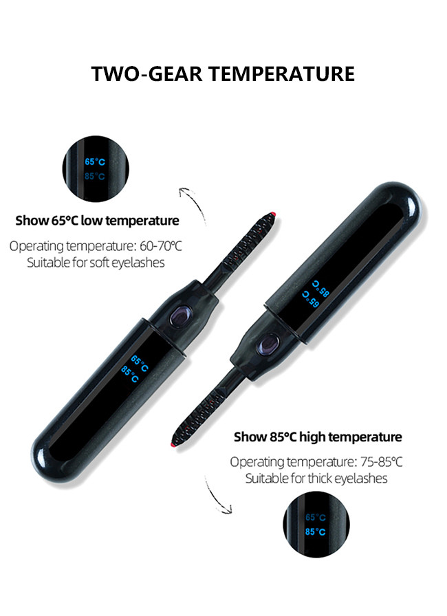 Black White Cured Comb 85 Degree 10 S Heated Lash Curler