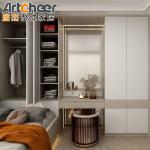 Wooden Bedroom Storage Closet Hinge Door Wardrobe Customized Color for