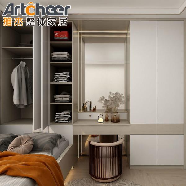 Wooden Bedroom Storage Closet Hinge Door Wardrobe Customized Color for