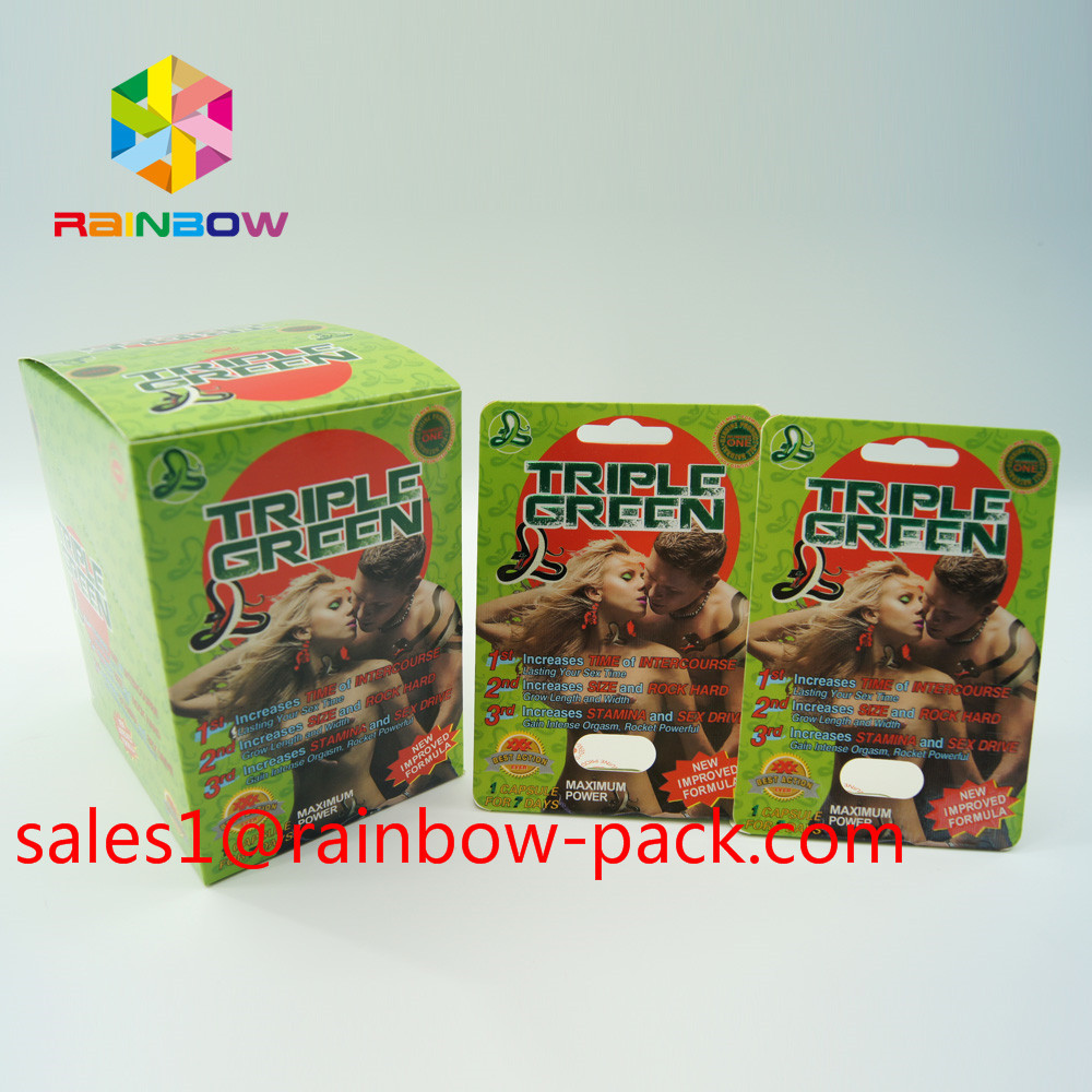 Hot Sale Rhino Pills Honey Seal Pure Aluminum Foil Laminated Sachets Bottle 3D Effect Card Display Box Packaging