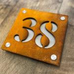 Square Plaques Corten Steel House Number Signs Plaques