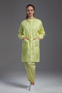 Quality Anti Static ESD labcoat smock Resuable Class1000 with straight open zipper stand collar wholesale