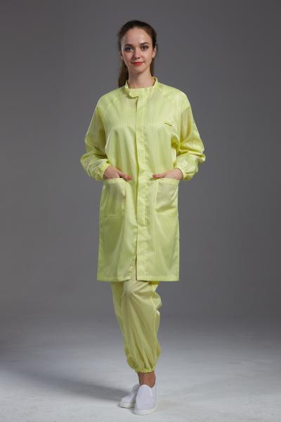 Anti Static ESD Garment Resuable Class1000 straight open zipper stand collar