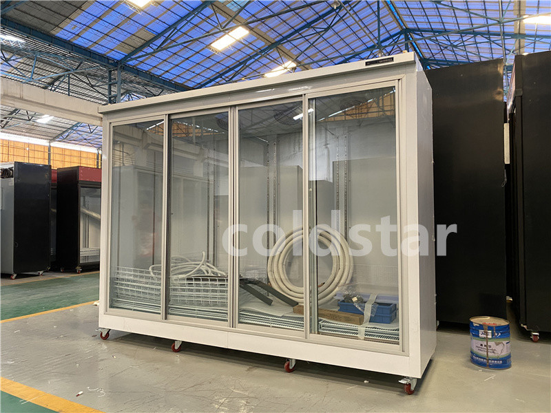 Several Glass Door Display Refrigerator & Freezer With Remote System