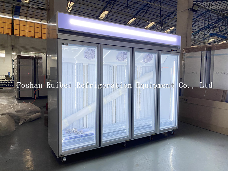 Vertical 5 Layer R290 Commercial Glass Door Freezer Showcase