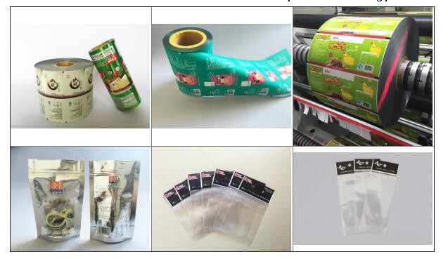 Manufacturer plastic printed laminated packing material stretch film roll for snack/cookie food packing
