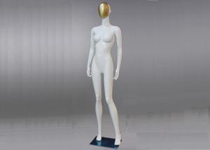Quality Clothing Store Display Mannequins / Female Full Body Mannequins With Golden Head wholesale