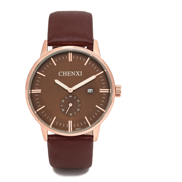 Guangzhou Kinpac Watch Branded Watches CHENXI Rose Gold Luxury Style Leather Watch Unisex