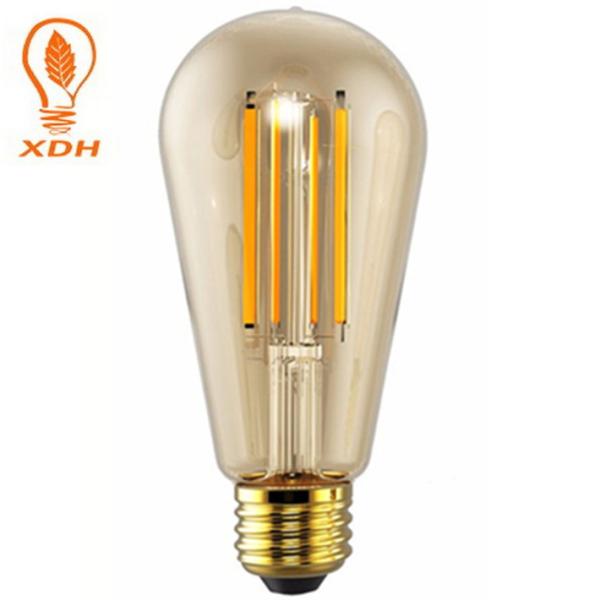 ST64 Edison LED Filament Bulbs Dimmable 4W 6W 8W 2200K 1050lm Old Fashioned