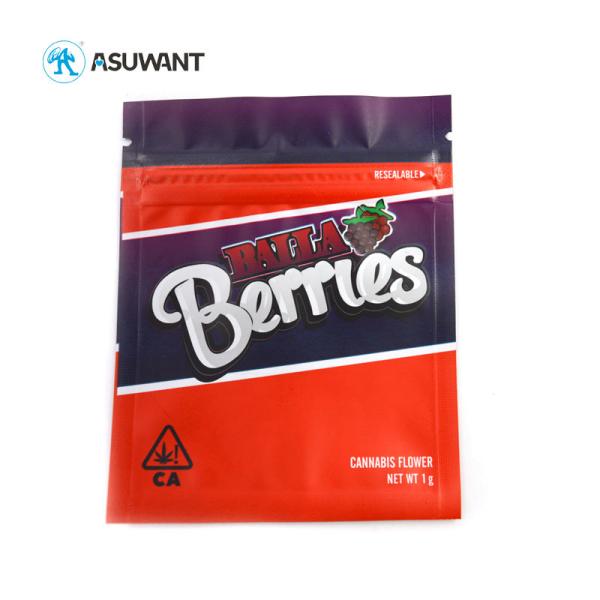 Customized Logo Biodegrabale Child Proof Zipper Bags Cocaine Packaging Stand Up
