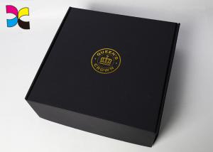 Quality Black Folding Custom Printed Shipping Boxes / Clothing Packaging Boxes wholesale