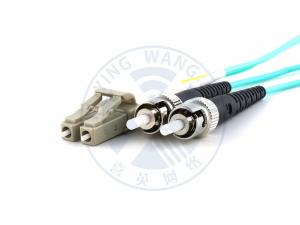 Quality XYFiber multimode OM3 duplex fiber optic patch cable 50/ 125 LC to ST aqua wholesale