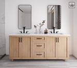 Modern Wood Bathroom Vanities Double Sink Waterproof Bathroom Cabinet for