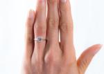 Cushion Cut semi mount ring settings , 0.46ct 18K White Gold Promise Ring OEM