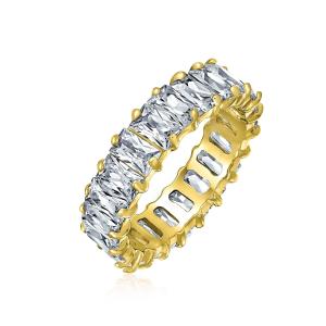 Quality Clear Emerald Cut CZ Infinity Wedding Band 925 Silver Infinity Wedding Rings wholesale