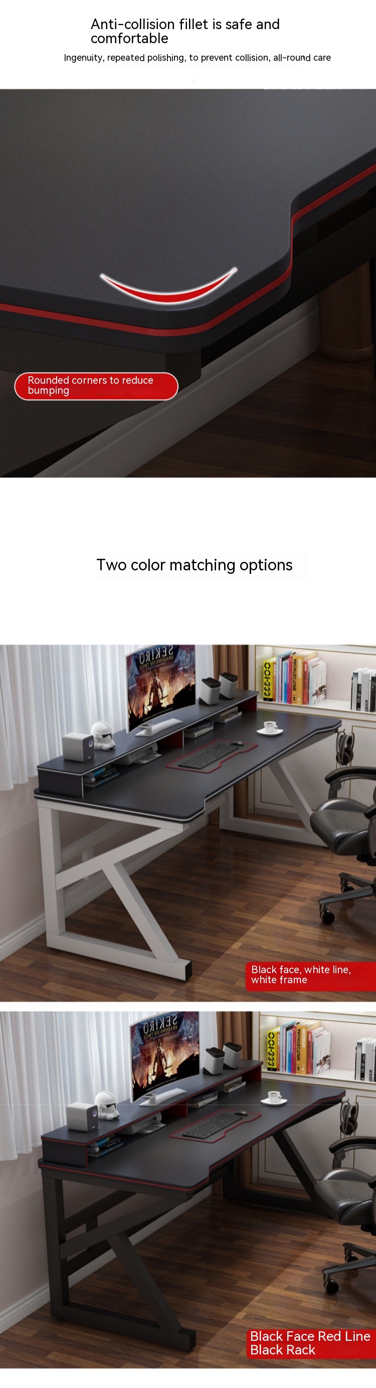 Create the Perfect Work and Play Space with Contemporary Design Style RGB Gaming Desk
