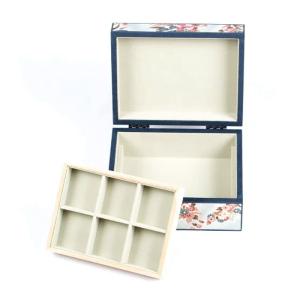 Quality Flower Printed Rigid Paper Jewelry Boxes Cardboard Cosmetic Jewelry Packaging Case wholesale