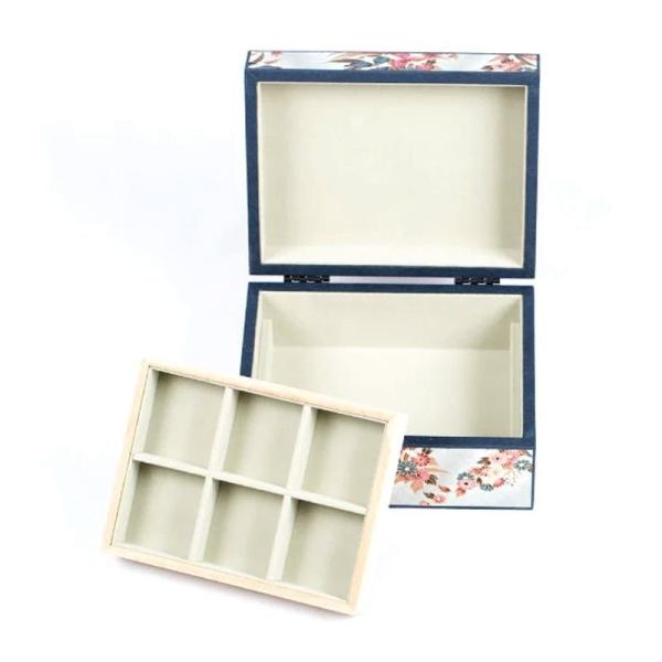Flower Printed Rigid Paper Jewelry Boxes Cardboard Cosmetic Jewelry Packaging