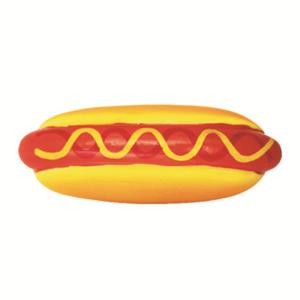 Quality 10cm Hot Dog Sturdy Squeaky Latex Pet Toys For Chewing Bite wholesale