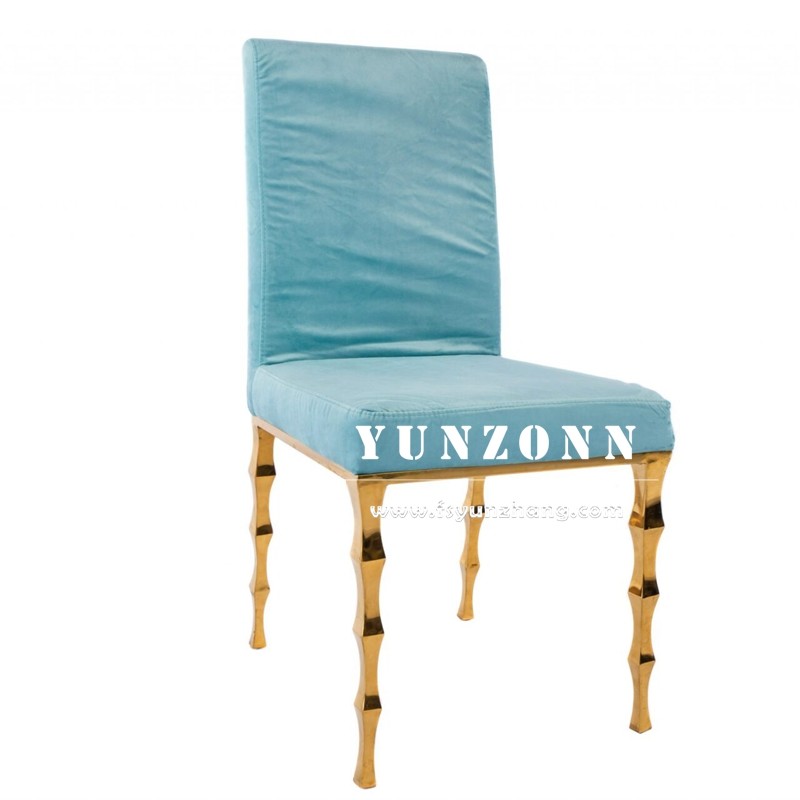 Elegant Black Velvet Stacking Banquet Chair With Bamboo Legs