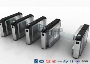 Quality Waist High Turnstile Security Systems , Biological Recognition Flap Barrier Gate wholesale