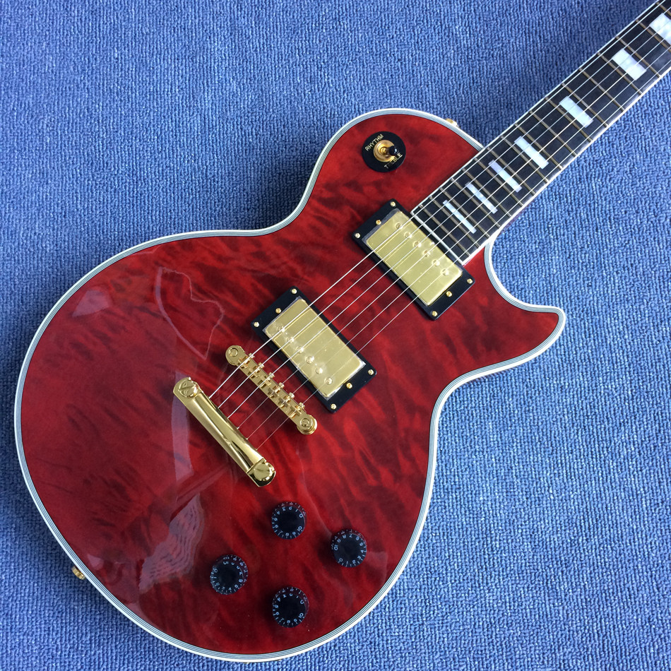 New style LP Electric guitar,Ebony Fingerboard,a piece of neck,Electric guitar with red wine