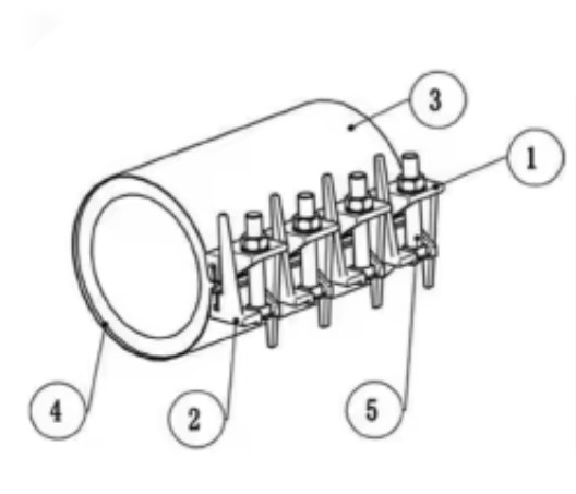 PN16 Ductile Iron Pipe Repair Clamps Pe PVC HDPE Water And Oil Straight Pipe EPDM Rubber Seals Pipe Leak Repair Clamp