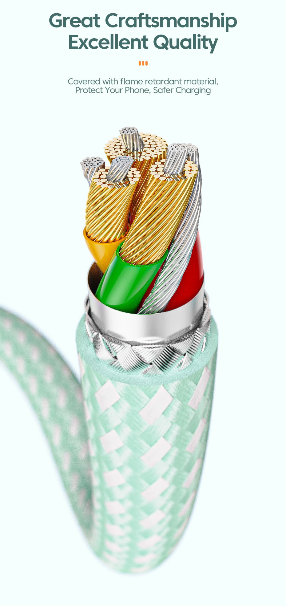 Essager 2022 Rainbow USB A To L Cable Fast Charging 0.5m 1m 2m 3m