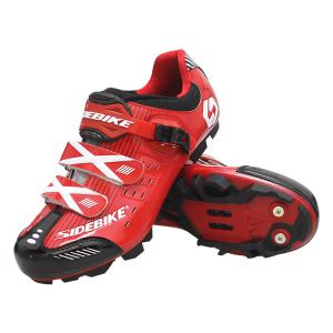 Quality Custom Waterproof Cycling Footwear , Waterproof Flat MTB Shoes Red Color wholesale
