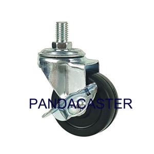 Quality Black 2 inch Light Duty Casters Rubber Wheel Swivel Caster With Brake wholesale