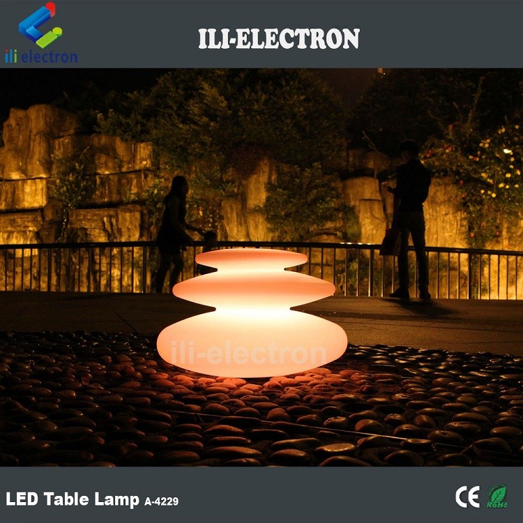 stone shape plastic led glowing table lamps