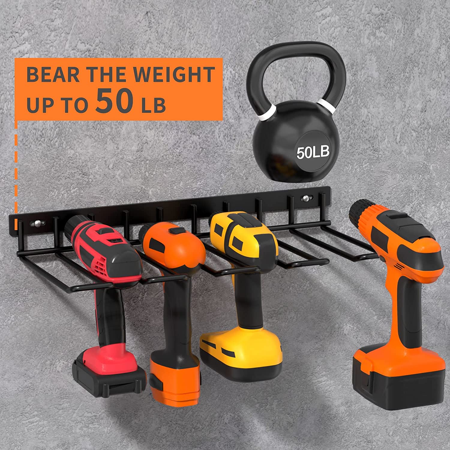Wall Storage Power Tool Organizer And Heavy Duty Rack For Garage Pegboard Workshop