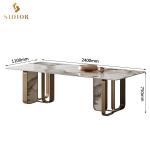 Luxury Modern Home Furniture Dining Room Table Stainless Steel Marble Dining