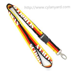 Quality Colored yarn woven striped rainbow lanyards, printed logo dyed yarn woven stripes lanyard, wholesale