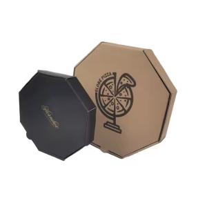 Quality Food Container Customized Logo for Kraft Corrugated Octagonal Pizza Packaging Paper Box Eco-Friendly wholesale