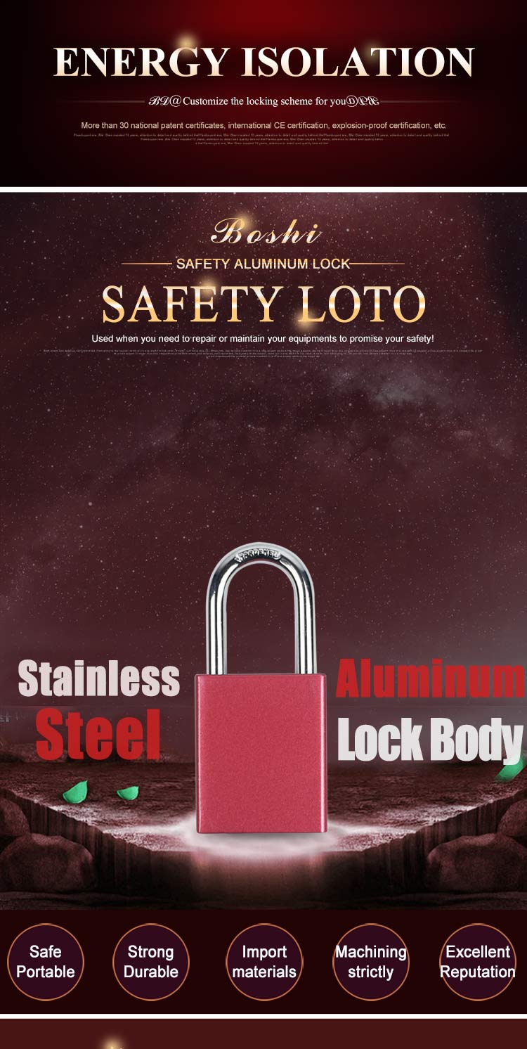 BOSHI China Manufacturer 38mm Aluminium Padlock With Two Keys