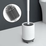 Bendable Silicone Toilet Bowl Brush With Non Slip Plastic Handle