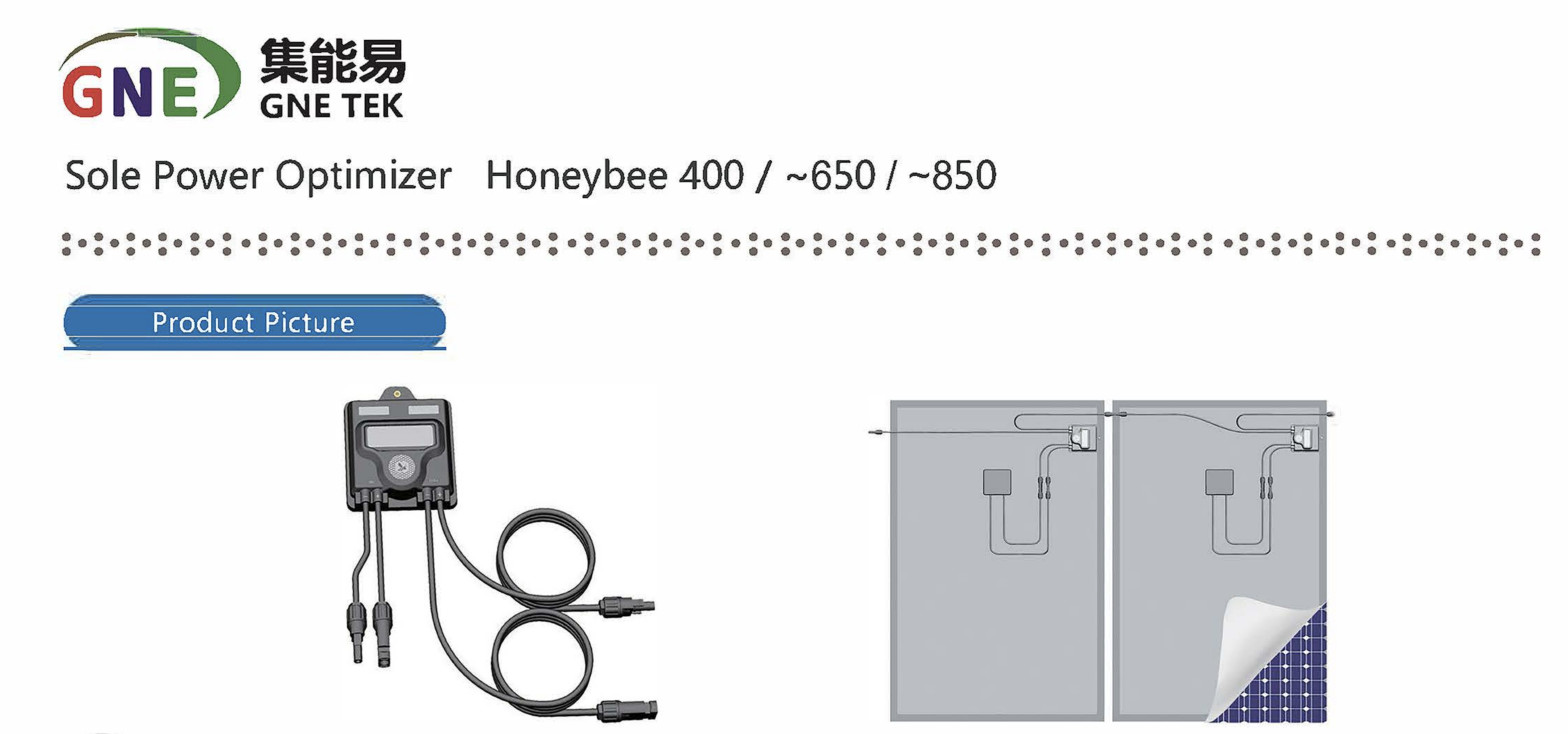 GNE On Grid Solar System Kit Honeybee Hot Sale 400w 650w 850w Solar Power Optimizer