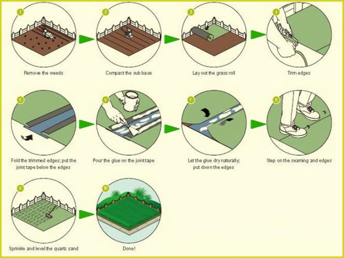 40mm Yellow Brown Artificial Putting Green Grass For Patios Rooftops Balconies