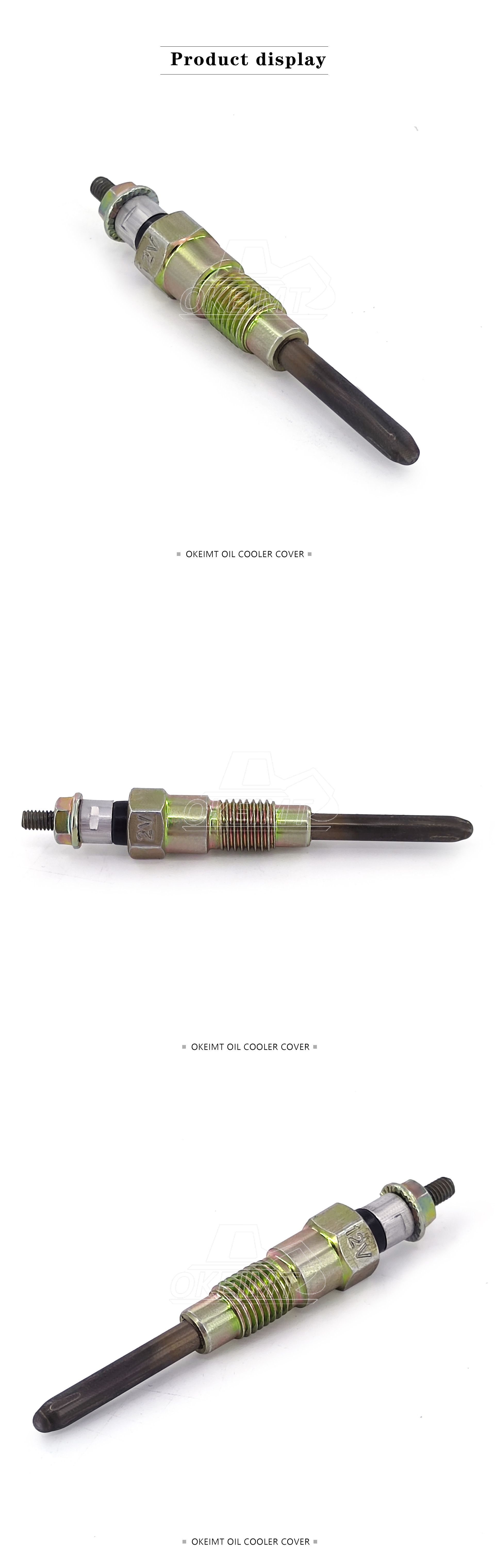 Excavator Engine Spare Parts Kubota Short 12V Glow Plug