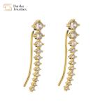 Full Round Diamond Stud Earrings 18k Gold Jewellery Zircon Hook For Women