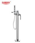 Brass Chrome Freestanding Bathtub Faucets Single Lever Wall Mounted