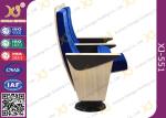 Fixed Plywood Modern Trainning Room Chairs With Single Leg Floor Mounted