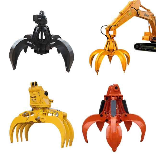 Q690D Mechanical Orange Peel Grab For CAT VOLVO JCB Excavator