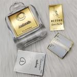 Luxury Personalized Self Adhesive logo Sticker 3d Embossed Metal Aluminum Labels