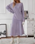 Women's Sweater 2024 New Elegant Knitted Set Women's One Shoulder Sweater Top